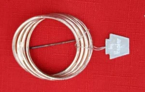 Vtg NWT Napier MCM Sterling silver Rose gold Plated modernist Circle Pin 4 Rings - Picture 1 of 1