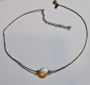 J. Jill einzelne Süßwasserperlen 2 lila Kristalle flüssig Silber 925 Halskette  - Bild 1 von 6