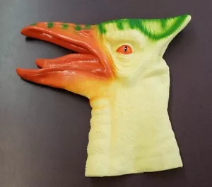 Dinosaur Hand Puppet Rubber Soft Dino Raptor, 10" high, party, gifts #3 - Picture 1 of 1