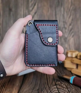 Minimalistisches Kreditkartenetui, Geldbörse, Kartenetui, Leder Kartenetui. - Bild 1 von 8