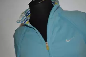 36695 Nike Athletic Jacket Zip Off Sleeves Vest Blue Polyester Size XL Womens - Picture 1 of 7