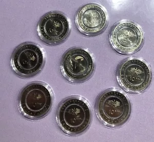 9x 10 Euro Münze in der Luft 2019 F mit farblosen Polymerring In Kapsel - Bild 1 von 2