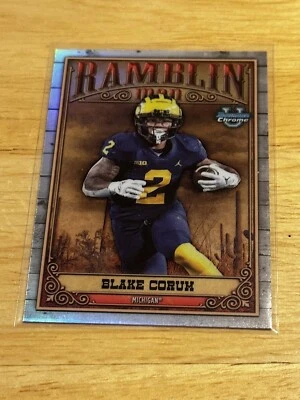 2023 Bowman Chrome University Ramblin' Man Blake Corum #RM-8 - Image 1 of 2