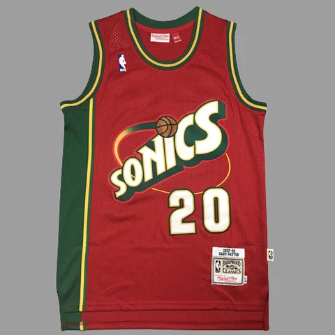 Gary Payton #20 Seattle Supersonics Throwback Swingman Jersey Red Size S-XXL Cover