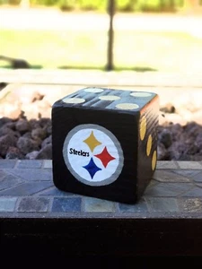 1 Jumbo PITTSBURGH STEELERS Patio de césped Madera DA Yahtzee, Bunco, Farkle, Decoración del hogar - Imagen 1 de 7