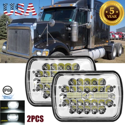 For International Harvester 4700 4800 4900 2pcs 7X6'' LED Headlights Hi/Lo beam Foto 1 de 4