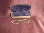 ANTIQUE Gold plated Wire Frame Glasses in metal case