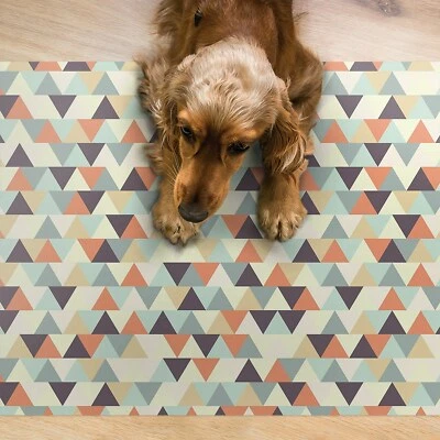 Hunde Katzen Napfunterlage Fressnapf Matte für Schüssel Kleine Dreiecke - Bild 1 von 4