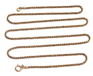 14K Gelbgold Doppelverschluss gedrehte Box Kette Halskette massiv 24" 1,5mm 6,7g - Bild 1 von 7