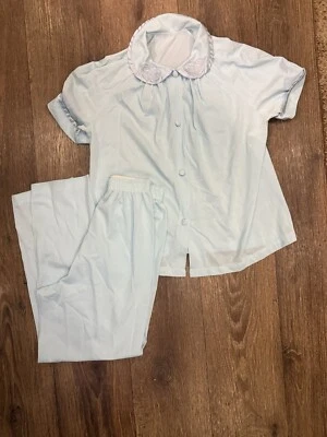 Gossard Artemis Women Teal 2pc Embroidered 100% Nylon Sleepwear Set - Size S 32 - Image 1 of 3