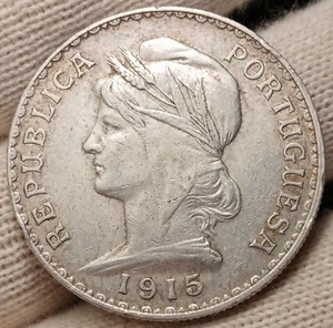 Portugal Silver Coin 1 Escudo 1915 VF Condition. ID94 - Picture 1 of 2
