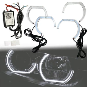 Crystal C Shape LED Angel Eye Bluetooth RGB DRL Turn Signal Fits 07-13 E92 E93 - Picture 1 of 3