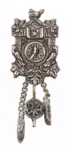 Vintage deutsches Silber Bettelarmband Kuckucksuhr von Anhanger Seltene S1 - Bild 1 von 5