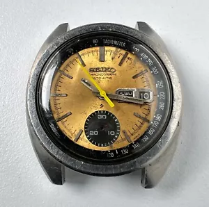 SEIKO 6139-6012 Automatic Chronograph Watch Vintage Mens Yellow Dial 6139-7100 - Picture 1 of 8