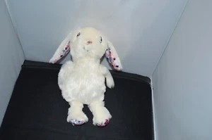 10" Tahari White Bunny Rabbit Floral Ears & Feet Plush Stuffed Animal I3 - Picture 1 of 4