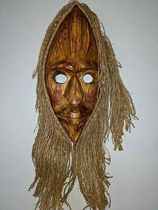  Afrikanische Stammesmaske aus Holz 18 Zoll - Bild 1 von 5