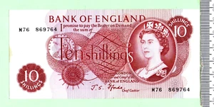 1967 J. S. FORDE ORIGINAL ERSATZ E.F.+ M-76 TEN SHILLING NOTE (002) - Bild 1 von 2