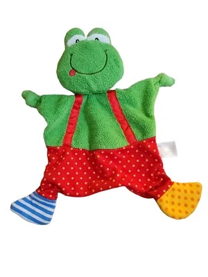 Baby Gund Frog Ribbitz 绿色皱摇铃婴儿安全毯  — 第 1/2 张图片