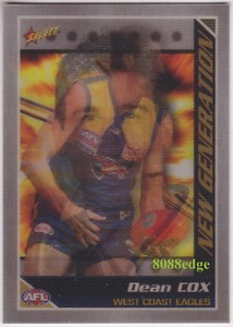 2006 SELECT AFL CHAMPIONS NEW GENERATION: DEAN COX #NG18 WEST COAST EAGLES