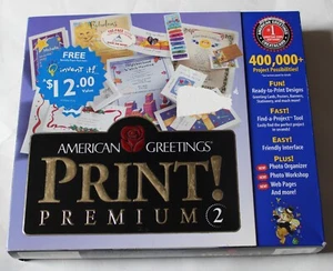 Broderbund American Greetings Print! Premium 2 Windows 98 NT Sealed - Picture 1 of 4