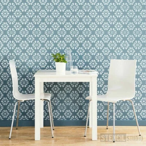 Amberley Tile Repeat STENCIL. Reusable Pattern. Painting Floors & Walls. 10744 - Picture 1 of 9