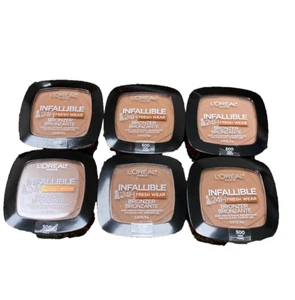 6PK- L'Oreal Paris INFALLIBLE 24H FRESH WEAR BRONZER 500 Dark, Soft Matte Finish - Picture 1 of 2