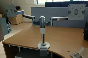 Humanscale Dual Monitor Arm Desk Mount Stand with 2 Vesa plates and Screws. - Picture 1 of 7