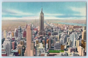 1940 New York City Postkarte Dachansicht Blick South Empire State Building Center - Bild 1 von 2