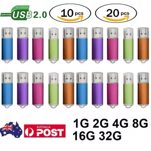 For Bulk Memory - 10/20 Pack USB 2.0 Flash Drives, 1G-32G Options AU - Picture 1 of 34