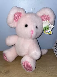 1988 vintage Fairvew Lovable Huggable Friends Pink Mouse Plush Stuffed Animal - Picture 1 of 5
