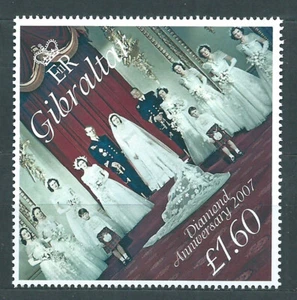 Gibraltar Correo 2007 Yvert 1197 ** Mnh 60 aniversario Bodas Isabel II - Imagen 1 de 1