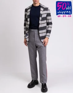RRP €684 TMB By TOMBOLINI Blazer Jacket IT52 US42 XL Wool Blend Striped  - Picture 1 of 11