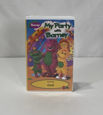 My Party With Barney Kideo VHS, 1998 Starring Cord, Early Release - RARE Tested! - Image 1 of 4