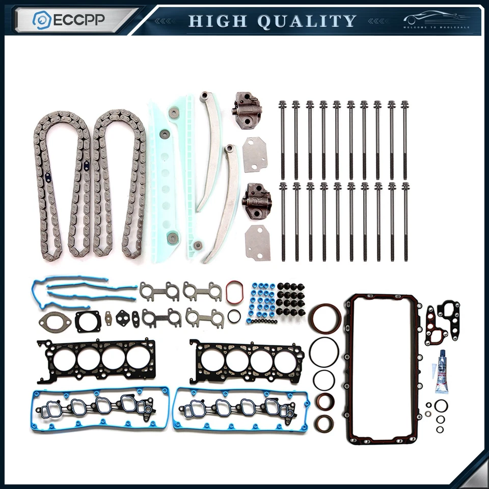 Timing Chain Kit Full Gasket Set Bolts For 2002-2004 Ford F-150 Mustang GT 4.6L - Изображение 1 из 4