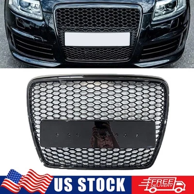 Black Front Honeycomb Bumper Grill Grille For Audi A6 C6 2004-2008 Pre-Facelift Foto 1 de 4