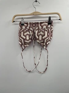 Carve Designs Bikini Top Women's Small Brown White Geometric Print Beachwear NWT - Picture 1 of 5