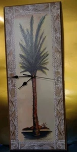 Wiederverwendet Alison Jerry Palme Wanduhr Kunst 20" x 8" - Bild 1 von 5