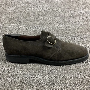 Zapatos Allen Edmonds para Hombres 8.5 D Verde Gamuza Cuero Correa Monje Única Suela de Goma - Imagen 1 de 14