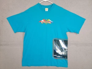 VTG 90's St Johns Bay Water Wear Single Stitch T-Shirt USA Sz L Grande Blue - Picture 1 of 13