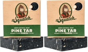 Dr Squatch Soap Pine Tar Natural Heavy Grit Oatmeal Sand Qty 2 Bars 5oz each USA - Picture 1 of 1