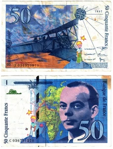 1997 France 50 Francs Circulated banknote P157  Saint-Exupéry - Picture 1 of 1