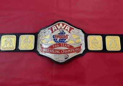 Cinturón de Campeonato de Lucha Libre AWA World Tag Team 4 mm Zinc Foto 1 de 4