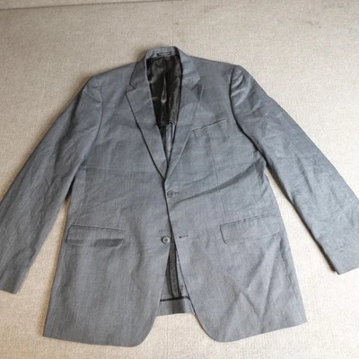 John Varvatos Blazer 46L Gray Half Lined Linen Cotton Blend - Image 1 of 4
