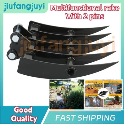 Universal Digger Rake Attachment 490mm/25mm Pins for Soil Loosening Grading Work - Image 1 of 4
