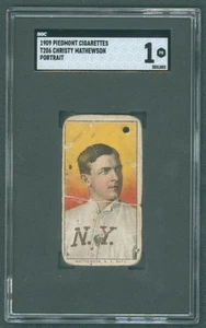 1909 T206 Christy Mathewson Portrait Piemont 150/25 SGC 1 POOR - Bild 1 von 2