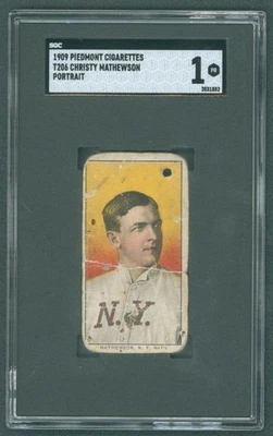 1909 T206 Christy Mathewson 肖像 Piedmont 150/25 SGC 1 POOR — 第 1/2 张图片