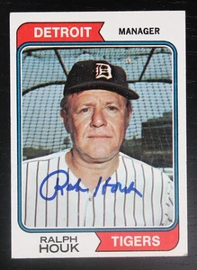 AUTOGRAPHED - Ralph Houk Topps #578 Detroit Tigers 1974 Manager MLB - Picture 1 of 2