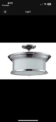 Z-Lite Sonna Tres Luces Montaje Semi Al Ras, Marco de Acero, Acabado Cromo Foto 1 de 4