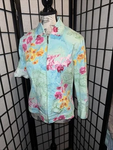 Erin London Full Zip Jacket Women's Size Small Stretch Pockets Colorful Spring - Picture 1 of 4