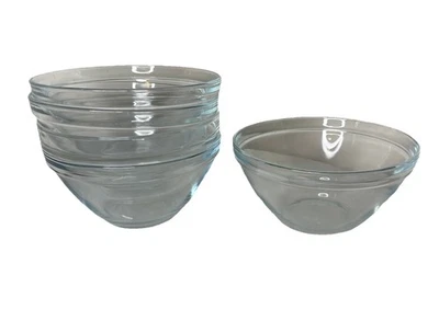 "Juego de 5 ensaladeras de vidrio templado transparente Bormioli Rocco 6,5"" de diámetro X 3,25"" de alto" Foto 1 de 4